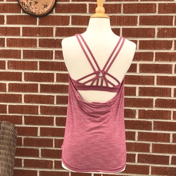 Lululemon Athletica Heathered Mauve Athletic 2-1 Workout Tank Top Size 4 - Picture 9 of 13